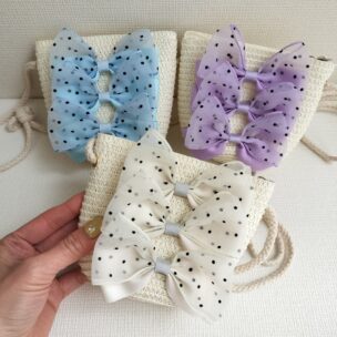 オーガンジーリボン かご風ポシェット